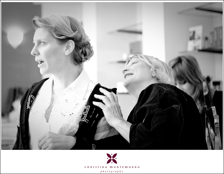 Jennifer's mom looks at her hair at the Spa Uptown, Marriott City Center