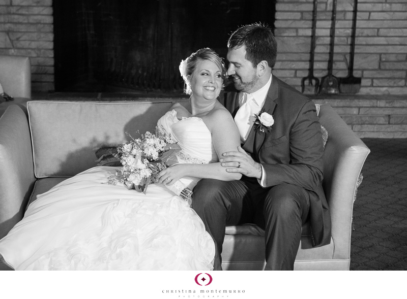 Rainy day inside bride and groom portrait Westmoreland Country Club Wedding