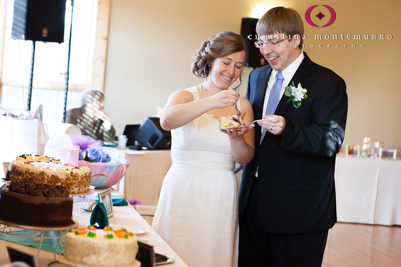 Beth Ben Blueberry Hill Park Pittsburgh Wedding Bride Groom Cake Cutting