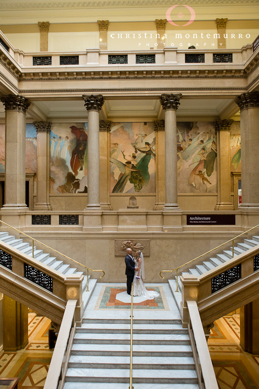 Carnegie Museum Wedding Pittsburgh - Grand Staircase Portraits