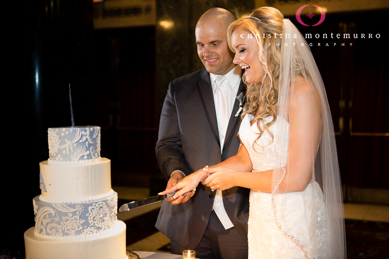 Cake Cutting at Carnegie Museum Music Hall Foyer Wedding Pittsburgh