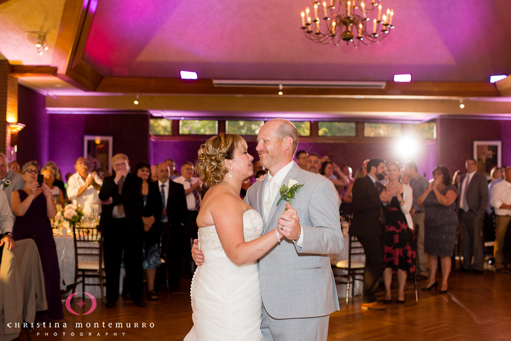 Rebekah Matt Edgewood Country Club Pittsburgh Wedding Photography First Dance Purple Uplighting