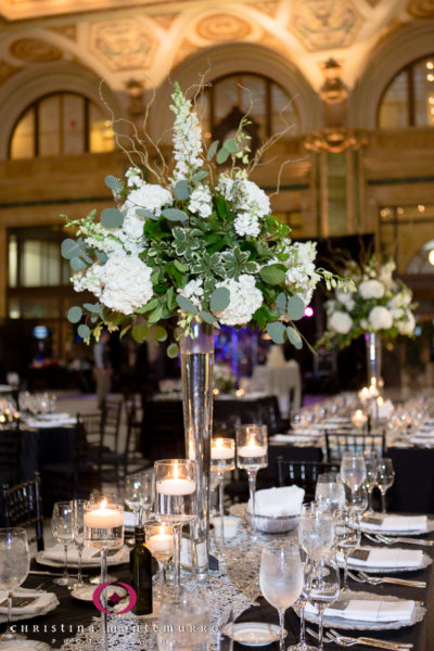 Tall Floral Centerpiece Pennsylvanian Wedding Reception Pittsburgh Wedding Photographer-6