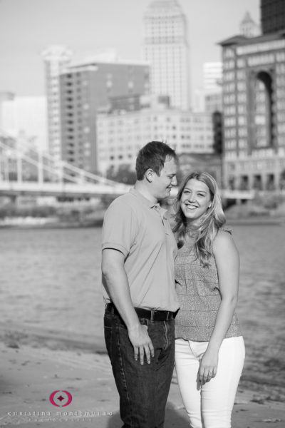 Pittsburgh Engagement Photos North Shore Roberto Clemente Bridge