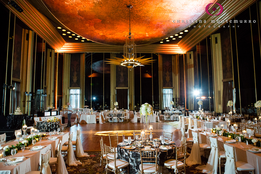 Black, White and Gold Wedding Reception Details Omni William Penn Urban Room Pittsburgh Wedding Photography