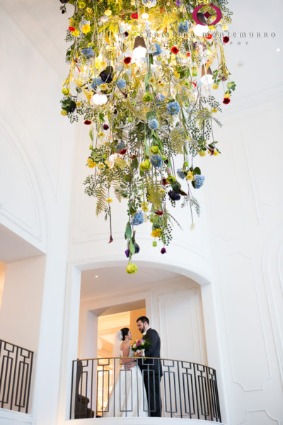 Kimpton Hotel Monaco Pittsburgh Wedding Photos Bride and Groom Portraits Hanging Garden