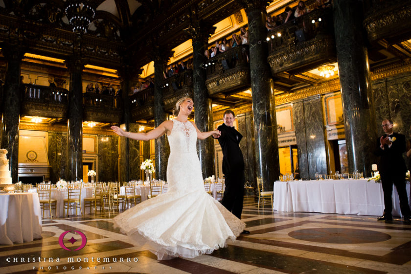 Pittsburgh Wedding Photographer Carnegie Museum Music Hall Foyer First Dance