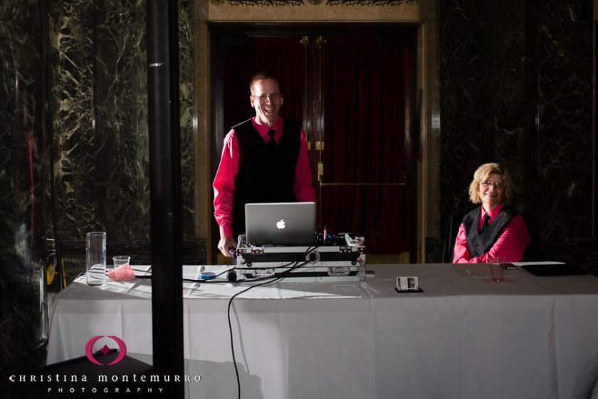 Pittsburgh Wedding Photographer Carnegie Museum Music Hall Foyer DJ Rockin Steve