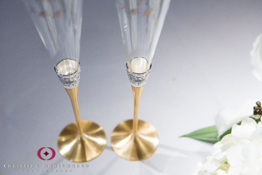 Pittsburgh Wedding Photographer Carnegie Museum Music Hall Foyer Toasting Flutes