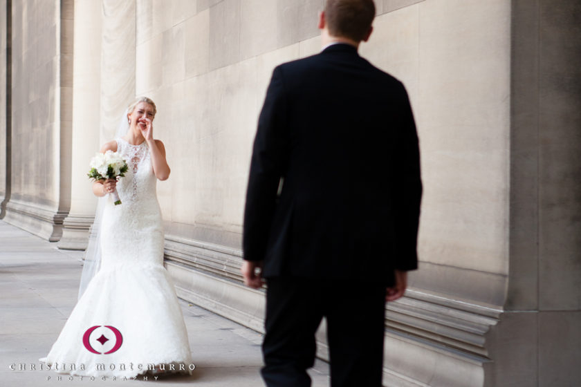 Pittsburgh Wedding Photographer Bride Groom First Look Mellon Institute