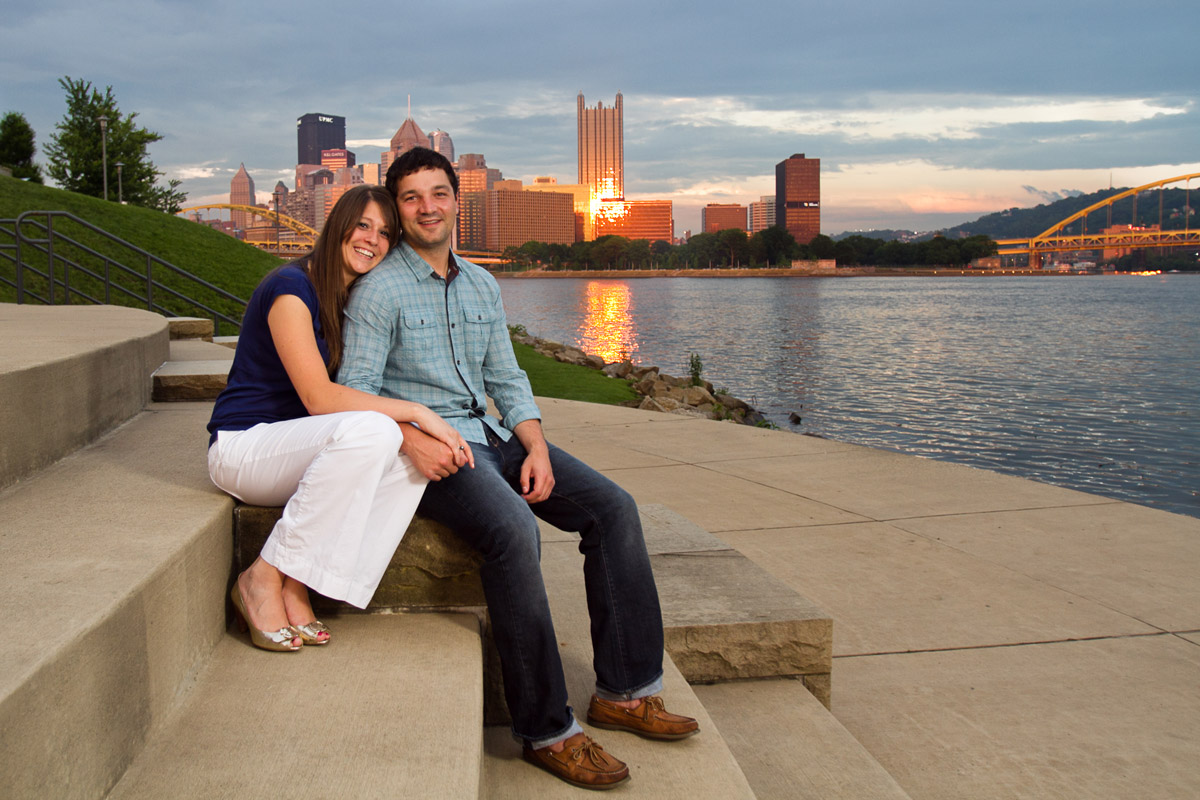 Christina Montemurro Engagement Portfolio - couple on north shore at sunset