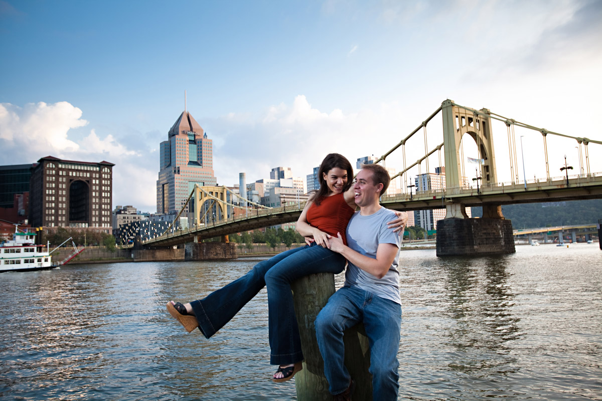 Christina Montemurro Engagement Portfolio - engaged couple downtown pittsburgh