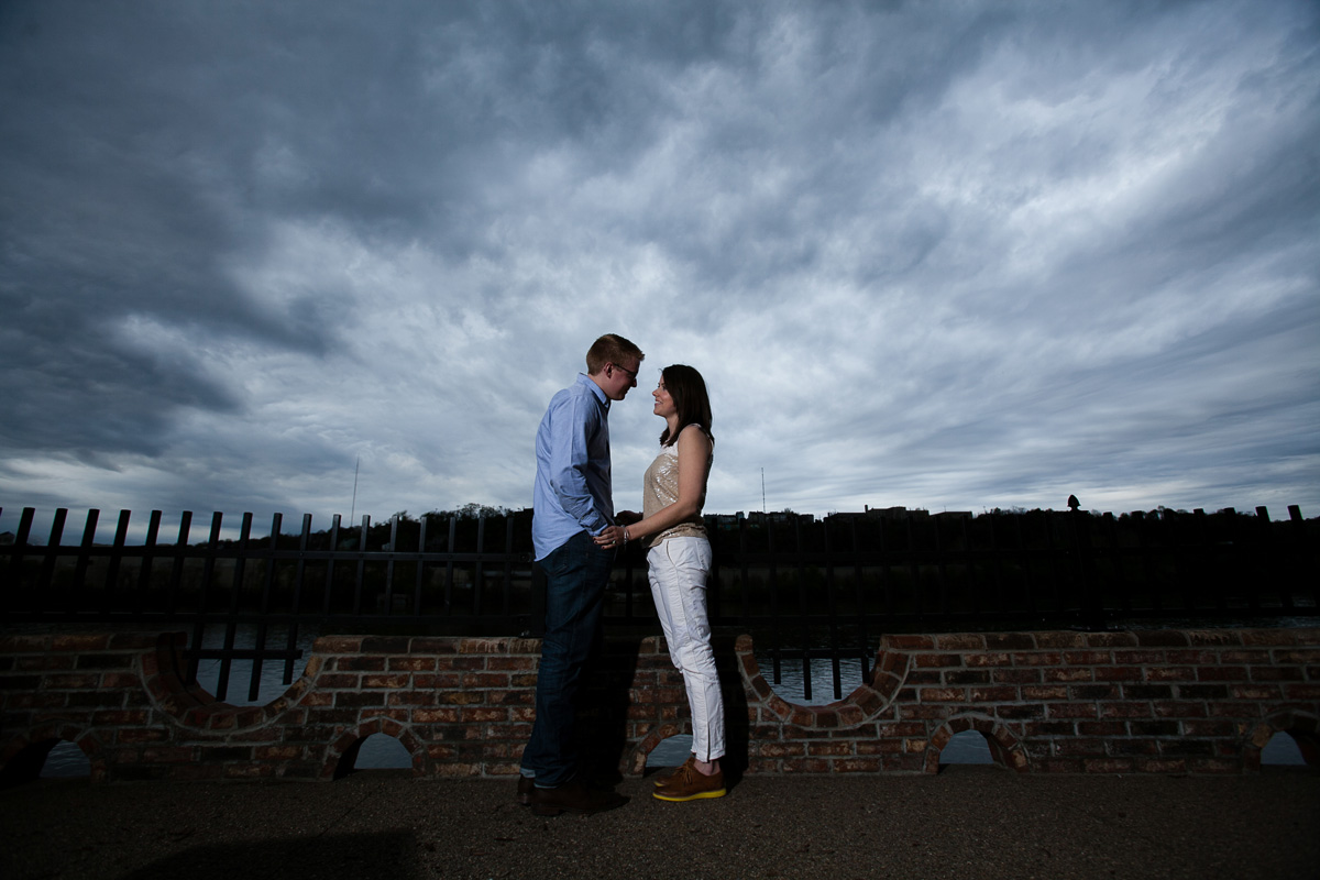 Christina Montemurro Engagement Portfolio - engaged couple grey sky