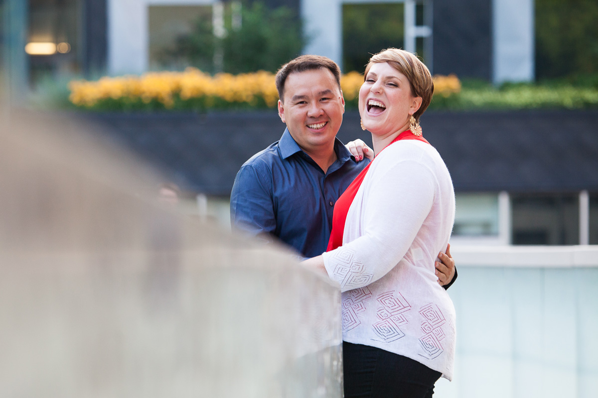 Christina Montemurro Engagement Portfolio - couple laughing