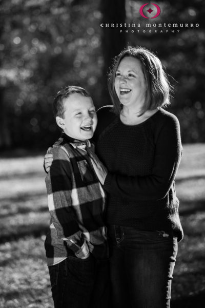 Black and White Family Photo Mother and Son