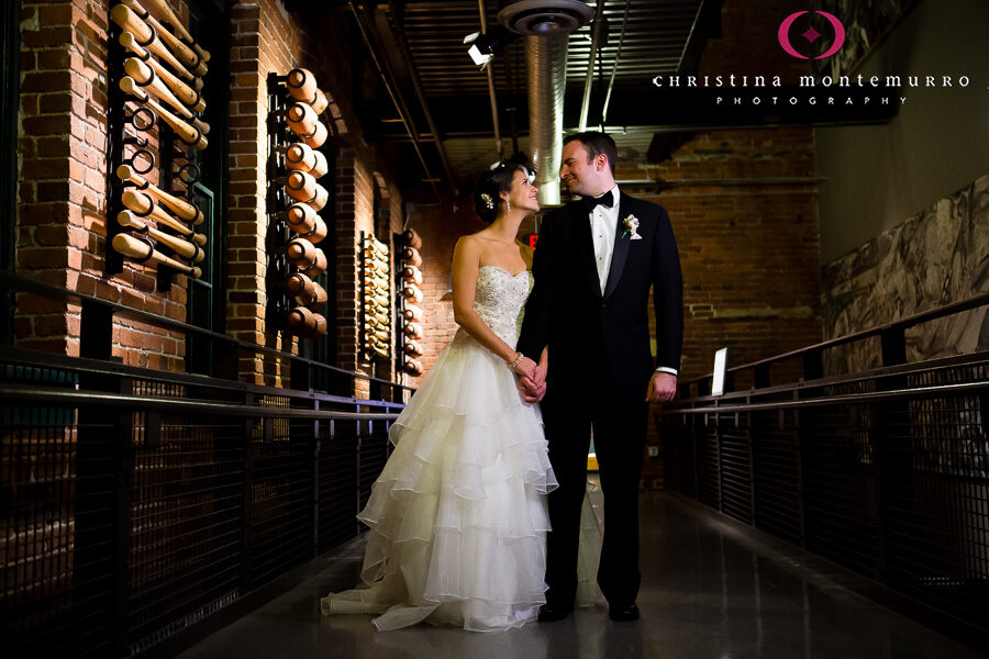 Bride and Groom Portrait at Heinz History Center Exhibit Pittsburgh Wedding Photography