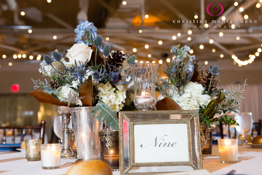 Winter Rustic Wedding Theme Heinz History Center Pine Cones Roses Bistro Lights