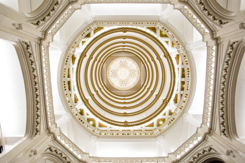 Pittsburgh Union Trust Building Wedding Photos Ceiling