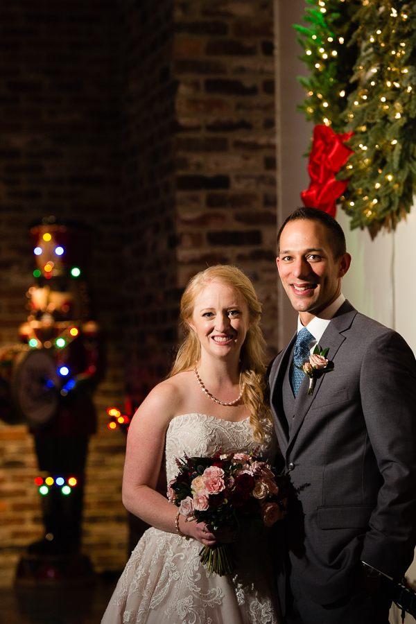 Bride and Groom in Christmas Exhibit at Heinz History Center