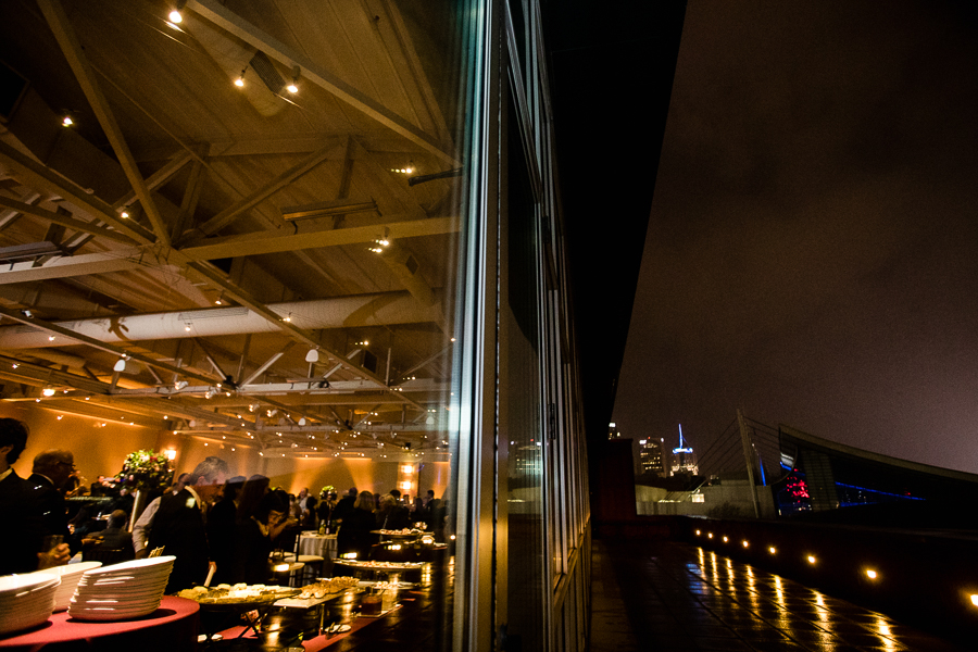 Heinz History Center November Wedding - Rainy Balcony