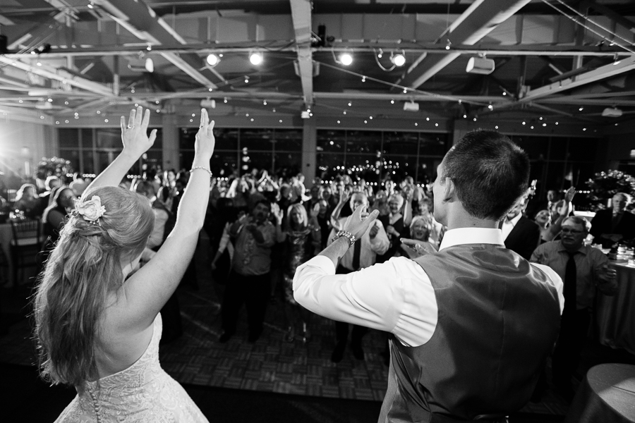 Bride and Groom on Stage at Heinz History Center November Wedding