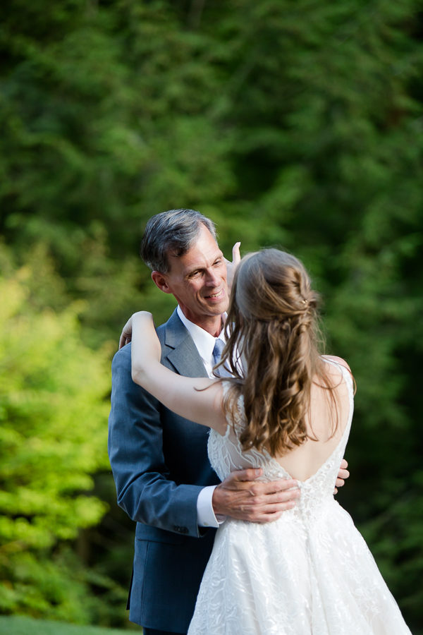 Father daughter dance at backyard wedding